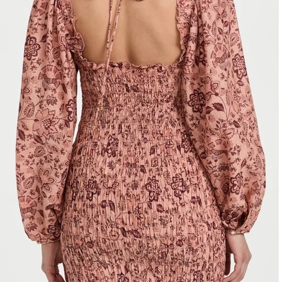 Free People Floral Smocked Dress with Puff Sleeves - Picture 2 of 2